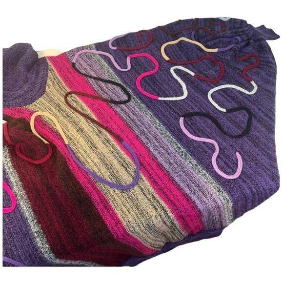 VTG RARE Vivian Chan-Shaw Turtleneck Bubble Hem Tunic Dress One Sz 3D Knit 80s - Picture 3 of 11